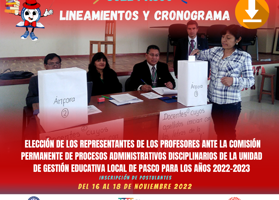 ￼ELECCIÓN DE LOS REPRESENTANTES DE LOS PROFESORES ANTE LA COMISIÓN PERMANENTE DE PROCESOS ADMINISTRATIVOS Y DISCIPLINARIOS 2022-2023￼