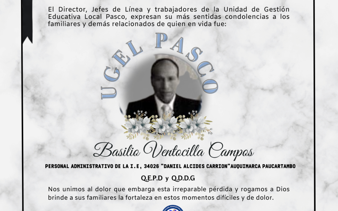 |#Condolencias| #UgelPasco: