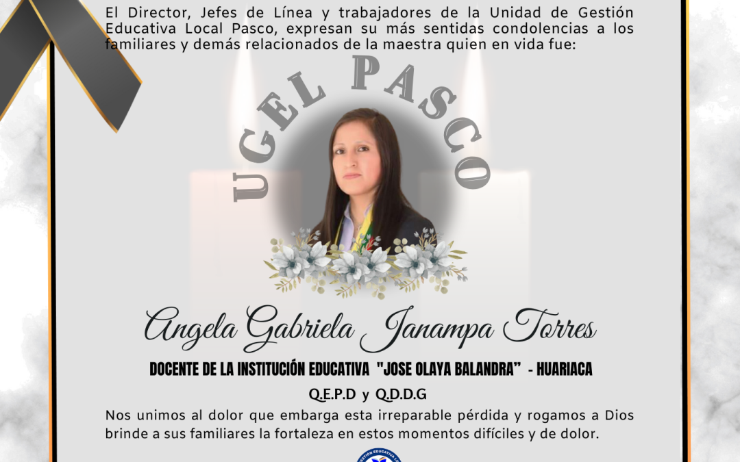 |#Condolencias| #UgelPasco: