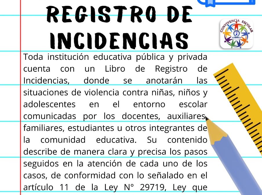 LIBRO DE REGISTRO DE INCIDENCIAS
