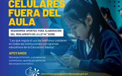 🔔 #Atenciòn| A todos los integrantes de nuestra comunidad educativa 👩‍🏫 📢🔰Solicitamos:Comentarios, aportes y/u opiniones para la elaboración del proyecto normativo de la Ley N.º 32385.