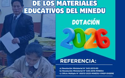 👩‍🏫🇵🇪[#CRONOGRAMA]📢‼️Llegada y remito cuadro de distribución local de los materiales educativos del MINEDUdotación 2026.‼️👉 REFERENCIA:Referencia a) Resolución Ministerial N° 543-2013-EDb) Resolución Ministerial N° 645-2016-MINEDUc) Oficio Múltiple N° 00013-2025-MINEDU-VMGP-DIGERE