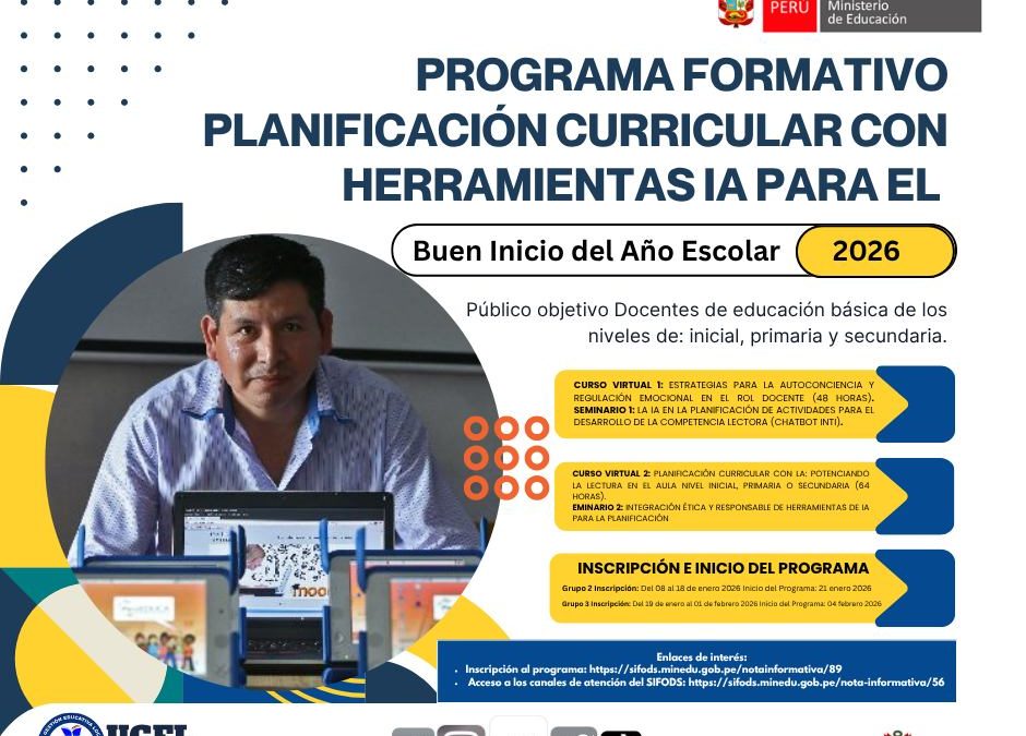 IMPLEMENTACIÓN ARTICULADA DEL PROGRAMA FORMATIVO EN EL MARCO DEL BUEN INICIO DEL AÑO ESCOLAR 2026.