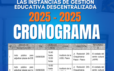 CRONOGRAMA | REAFIRMAMOS NUESTRO COMPROMISO CON LA TRANSPARENCIA Y LA MERITOCRACIA EN EL CONCURSO PÚBLICO DE ACCESO A CARGOS DIRECTIVOS Y DE ESPECIALISTAS